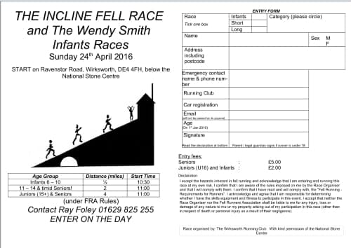 2016 Incline Race poster and entry form uploaded